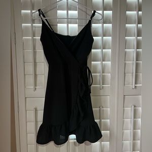 Black ruffle dress